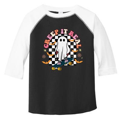 Creep It Real Skateboarder Ghost Halloween Toddler Fine Jersey T-Shirt