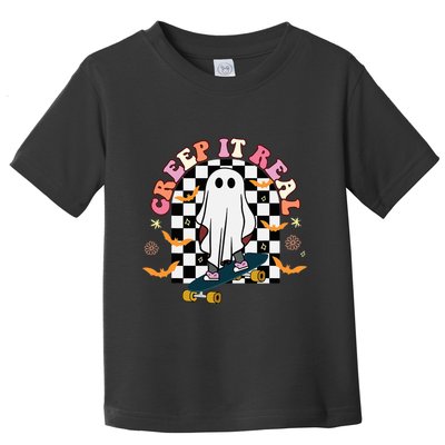Creep It Real Skateboarder Ghost Halloween Toddler T-Shirt