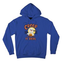 Creep It Real Vintage Retro Ghost On Skateboard Checkerboard Gift Hoodie