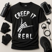 Creep It Real Skeleton Hand Shaka Cooling Performance Crew T-Shirt