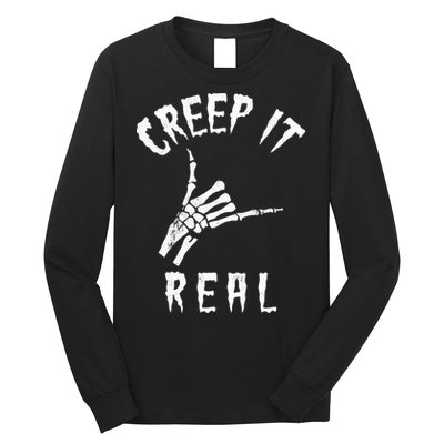 Creep It Real Skeleton Hand Shaka Long Sleeve Shirt