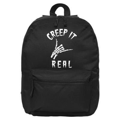 Creep It Real Skeleton Hand Shaka 16 in Basic Backpack