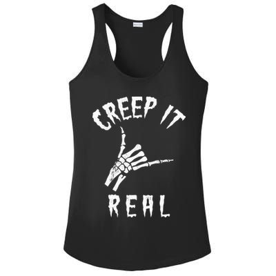 Creep It Real Skeleton Hand Shaka Ladies PosiCharge Competitor Racerback Tank