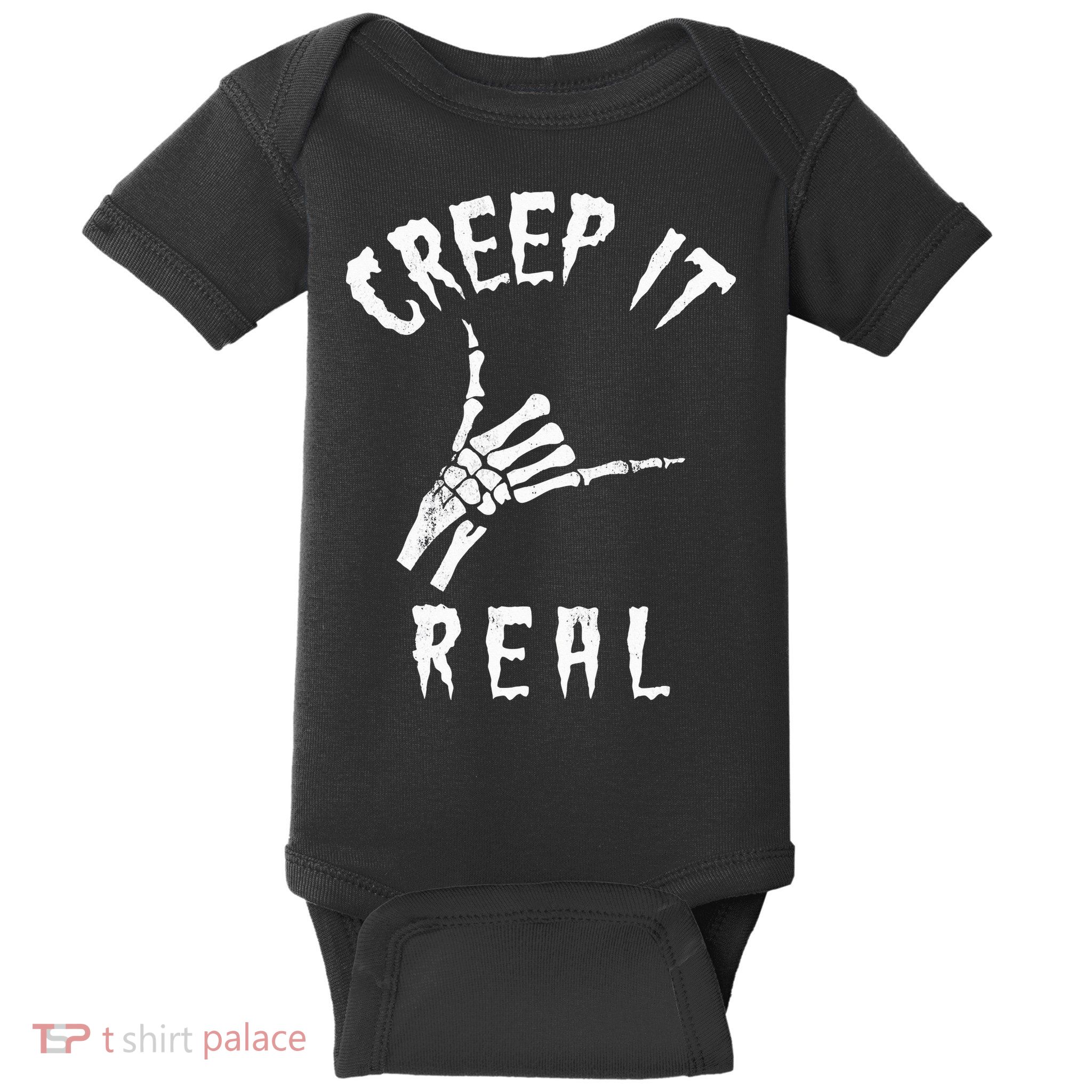 Creep It Real Skeleton Hand Shaka Baby Bodysuit