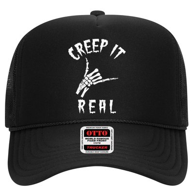 Creep It Real Skeleton Hand Shaka Trucker Hat