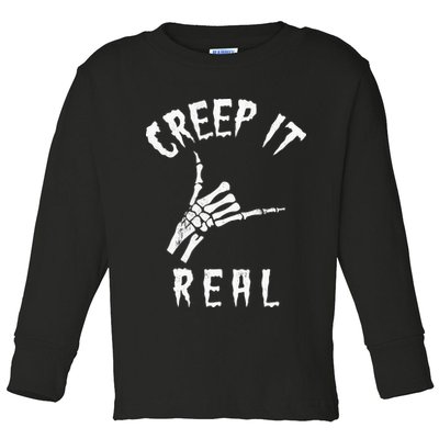 Creep It Real Skeleton Hand Shaka Toddler Long Sleeve Shirt