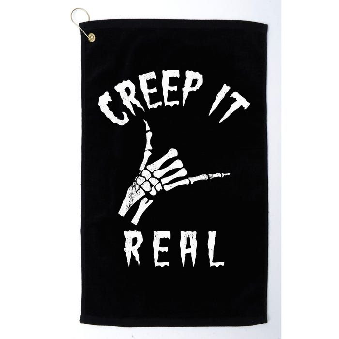 Creep It Real Skeleton Hand Shaka Golf Towel