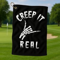 Creep It Real Skeleton Hand Shaka Golf Towel