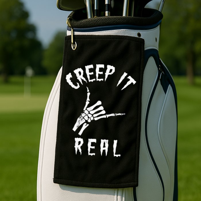 Creep It Real Skeleton Hand Shaka Golf Towel