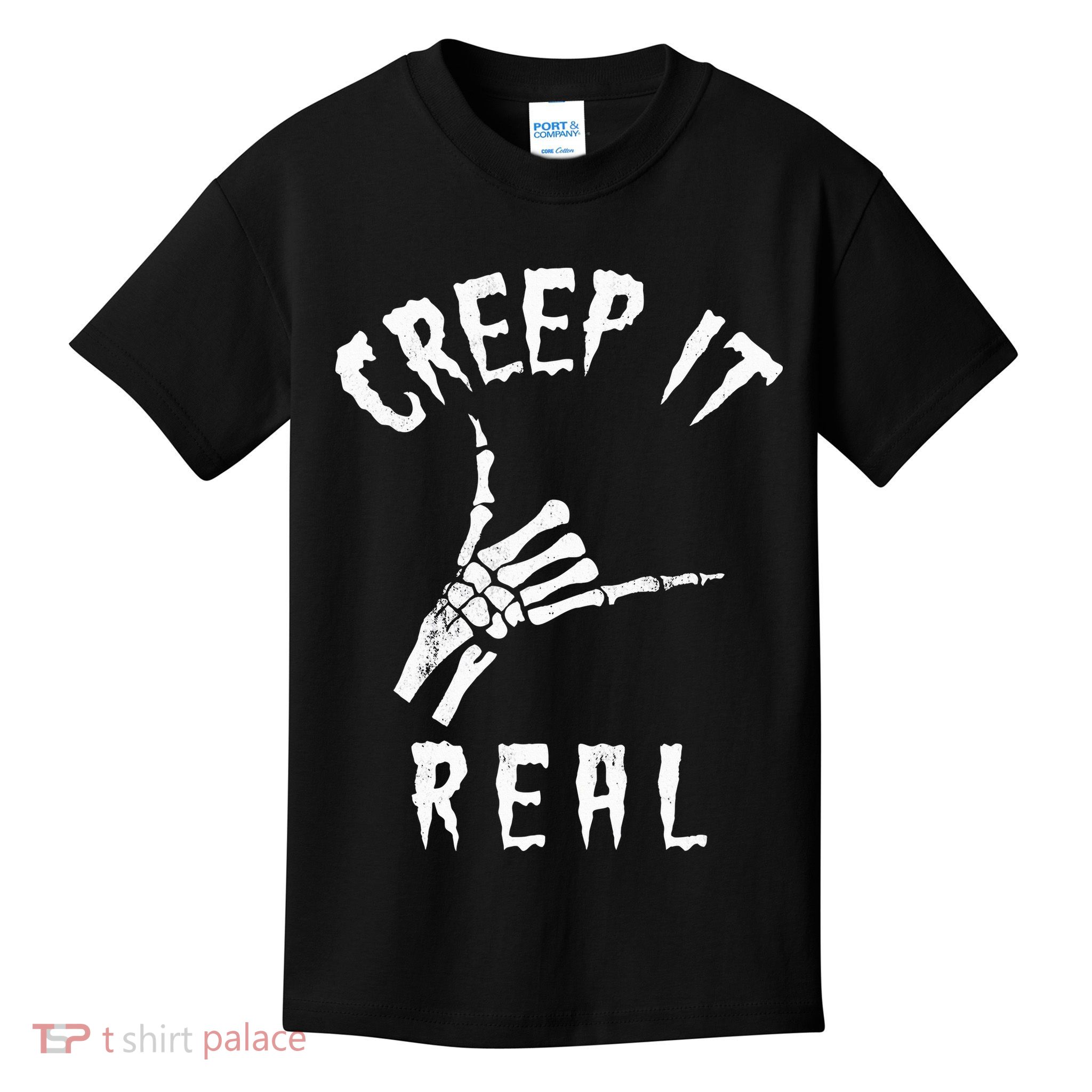 Creep It Real Skeleton Hand Shaka Kids T-Shirt