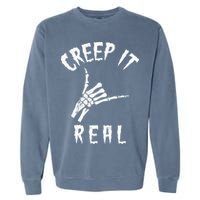 Creep It Real Skeleton Hand Shaka Garment-Dyed Sweatshirt