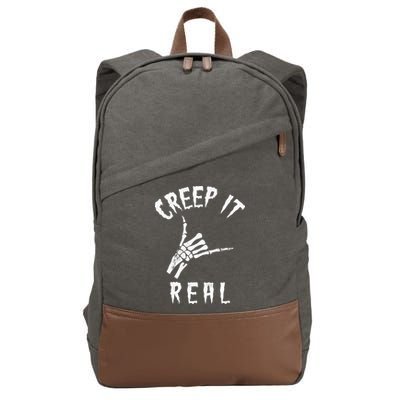 Creep It Real Skeleton Hand Shaka Cotton Canvas Backpack