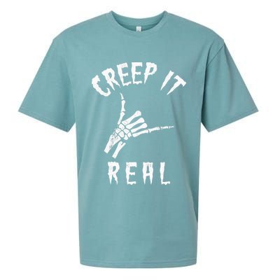 Creep It Real Skeleton Hand Shaka Sueded Cloud Jersey T-Shirt