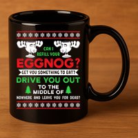 Can I Refill Your Eggnog - Family Christmas Vacation Quote 11oz C Handle Ceramic Mug