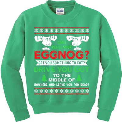 Can I Refill Your Eggnog - Family Christmas Vacation Quote Kids Sweatshirt