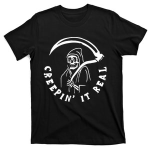 Creepin It Real Grim Reaper Halloween T-Shirt