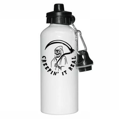 Creepin It Real Grim Reaper Halloween Aluminum Water Bottle 