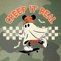 Creep It Real Spooky Ghost Mouse Legacy Tie Dye Trucker Hat