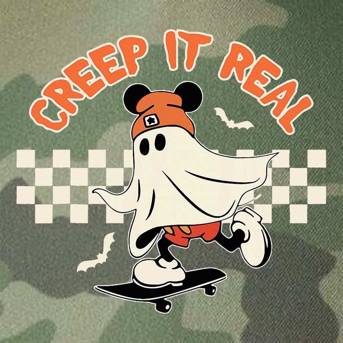 Creep It Real Spooky Ghost Mouse Legacy Tie Dye Trucker Hat