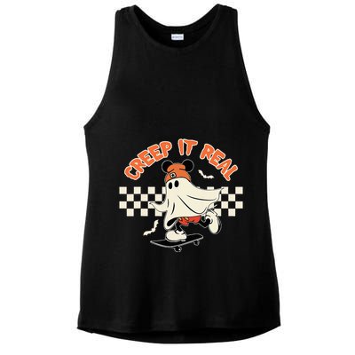 Creep It Real Spooky Ghost Mouse Ladies PosiCharge Tri-Blend Wicking Tank
