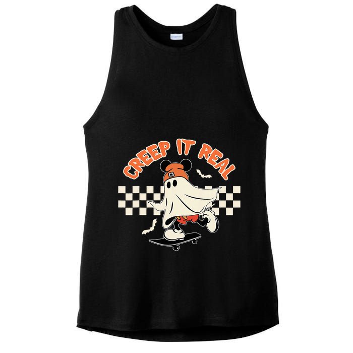 Creep It Real Spooky Ghost Mouse Ladies PosiCharge Tri-Blend Wicking Tank