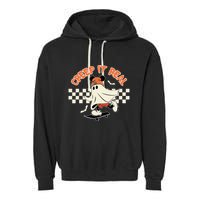 Creep It Real Spooky Ghost Mouse Garment-Dyed Fleece Hoodie