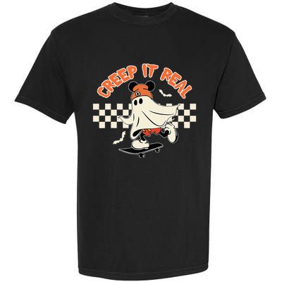 Creep It Real Spooky Ghost Mouse Garment-Dyed Heavyweight T-Shirt
