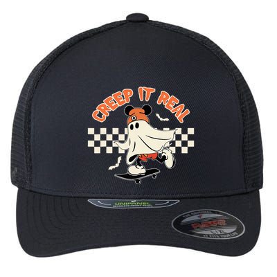 Creep It Real Spooky Ghost Mouse Flexfit Unipanel Trucker Cap