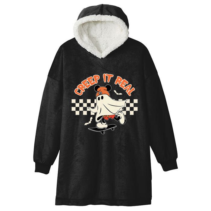 Creep It Real Spooky Ghost Mouse Hooded Wearable Blanket