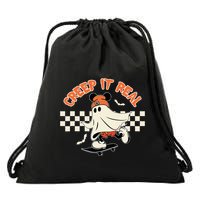 Creep It Real Spooky Ghost Mouse Drawstring Bag