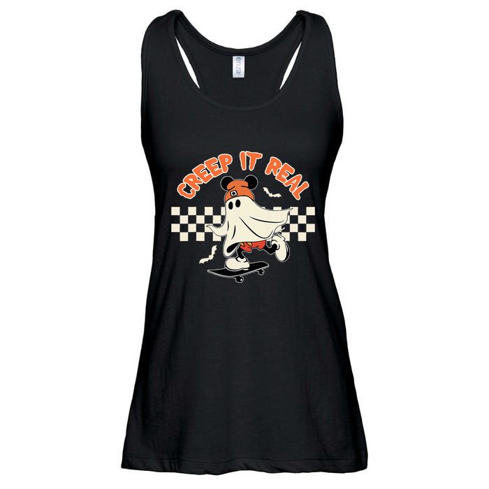 Creep It Real Spooky Ghost Mouse Ladies Essential Flowy Tank