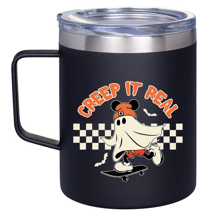 Creep It Real Spooky Ghost Mouse 12oz Stainless Steel Coffee Mug