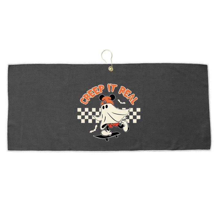 Creep It Real Spooky Ghost Mouse Large Microfiber Waffle Golf Towel