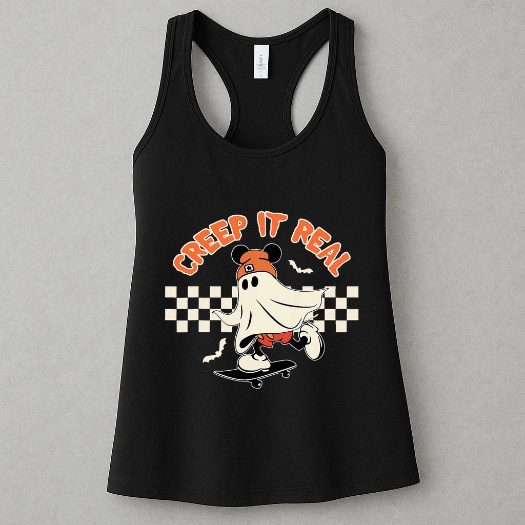 Creep It Real Spooky Ghost Mouse Womens Tank Top