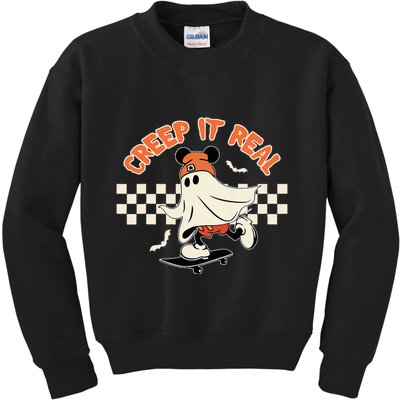 Creep It Real Spooky Ghost Mouse Kids Sweatshirt