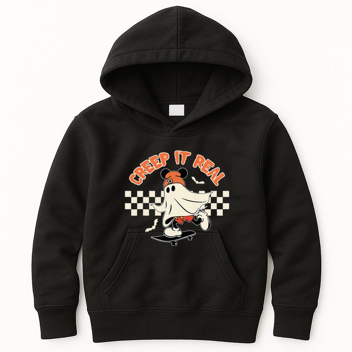 Creep It Real Spooky Ghost Mouse Kids Hoodie