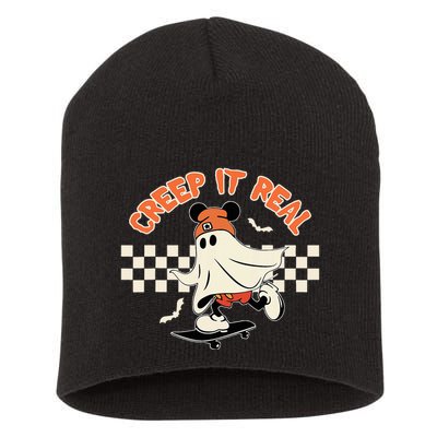 Creep It Real Spooky Ghost Mouse Short Acrylic Beanie