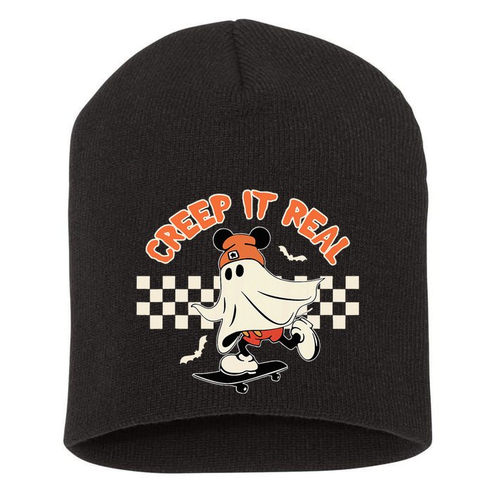 Creep It Real Spooky Ghost Mouse Short Acrylic Beanie