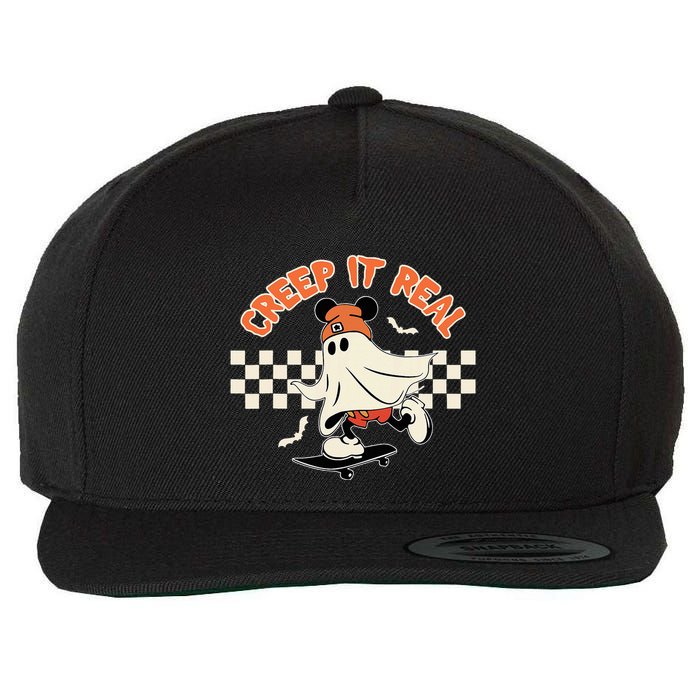 Creep It Real Spooky Ghost Mouse Wool Snapback Cap