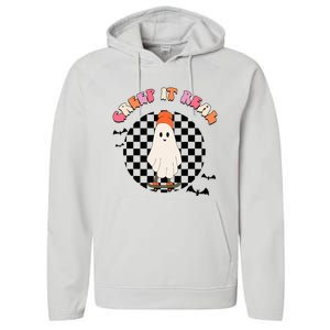 Creep It Real Ghost Halloween  Performance Fleece Hoodie