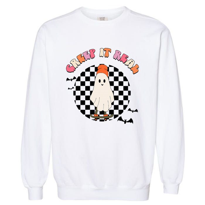 Creep It Real Ghost Halloween  Garment-Dyed Sweatshirt