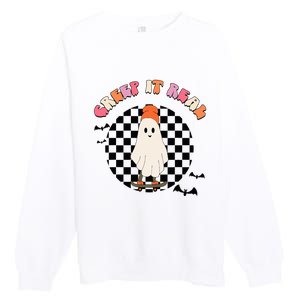 Creep It Real Ghost Halloween  Premium Crewneck Sweatshirt