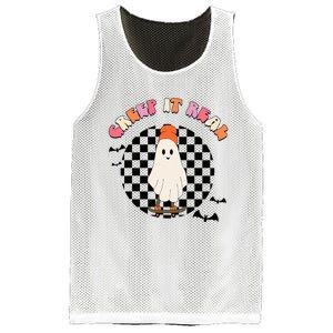 Creep It Real Ghost Halloween  Mesh Reversible Basketball Jersey Tank