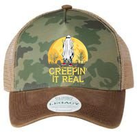 Creepin It Real Skateboard Ghost Funny Retro Halloween Meaningful Gift Legacy Tie Dye Trucker Hat