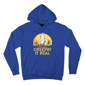 Creepin It Real Skateboard Ghost Funny Retro Halloween Meaningful Gift Hoodie