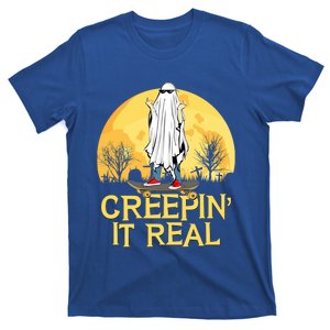 Creepin It Real Skateboard Ghost Funny Retro Halloween Meaningful Gift T-Shirt