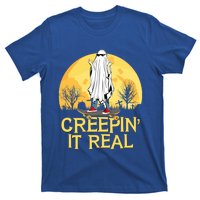 Creepin It Real Skateboard Ghost Funny Retro Halloween Meaningful Gift T-Shirt