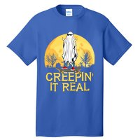 Creepin It Real Skateboard Ghost Funny Retro Halloween Meaningful Gift Tall T-Shirt