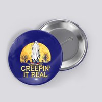 Creepin It Real Skateboard Ghost Funny Retro Halloween Meaningful Gift Button