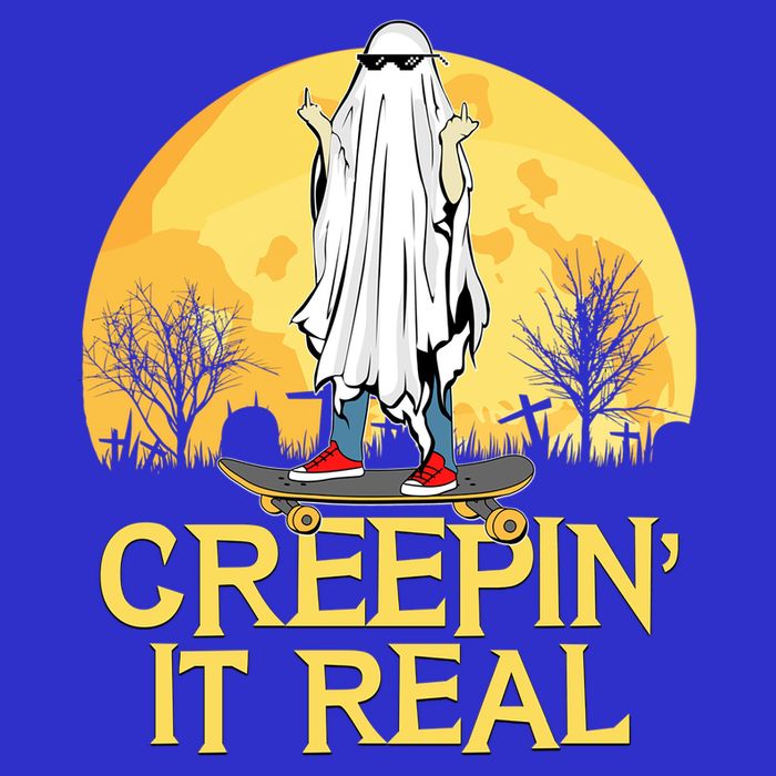 Creepin It Real Skateboard Ghost Funny Retro Halloween Meaningful Gift Visor